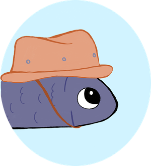 Fish in a bucket hat