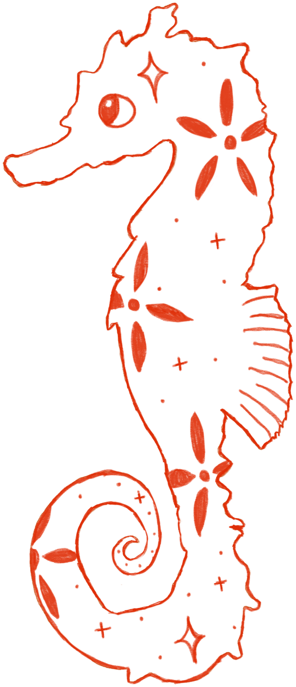 Patterned seahorse illustration