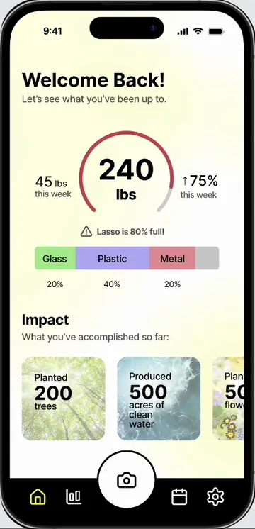 Prototype walkthrough: moving from the home page to the metrics page