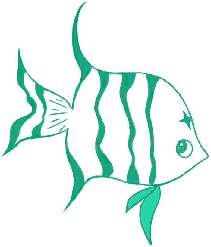 Striped angelfish illustration