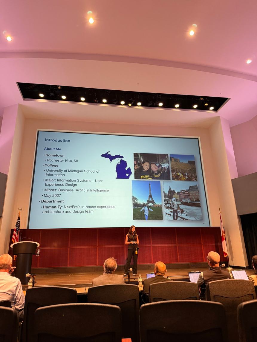 Presenting research findings on stage