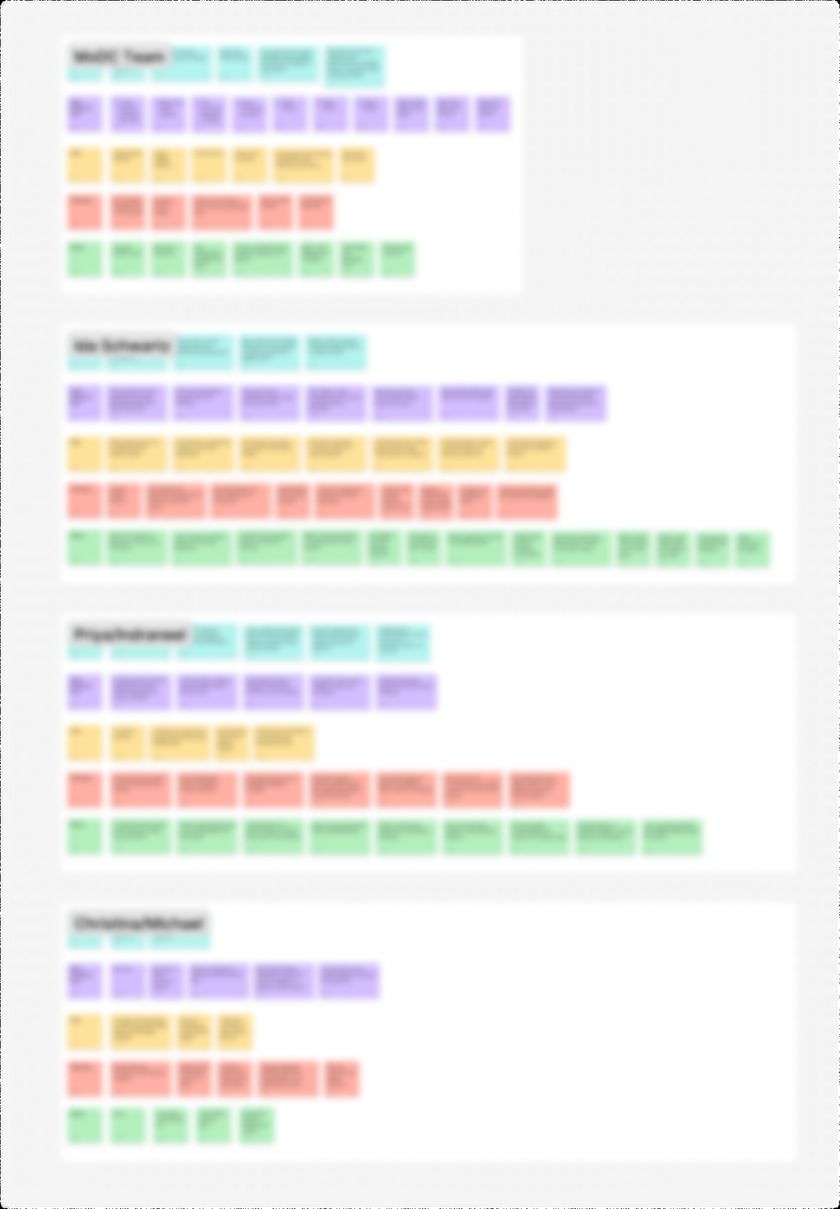 Heuristic evaluation interview notes (blurred for confidentiality)