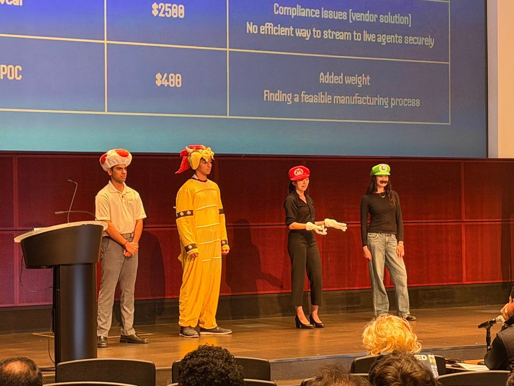 Presenting at the corporate hackathon in costume