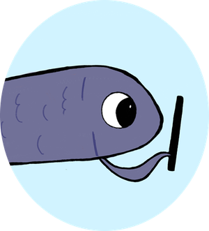 Fish holding a phone